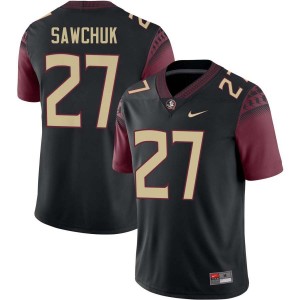 Gavin Sawchuk Seminoles High School #27 Men's College Football Jerseys - Black 934150-793