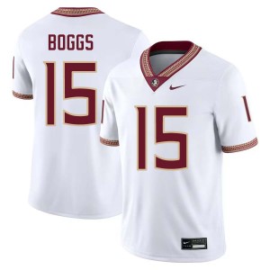 Jayvan Boggs FSU Seminoles Men Embroidery #15 College Football Jerseys - White 174930-852