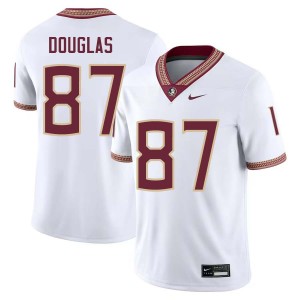 Markeston Douglas Seminoles Men College Football #87 High School Jerseys - White 613536-860