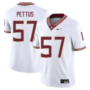 Micah Pettus Noles Men's Game #57 College Football Jerseys - White 511044-808