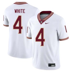 Squirrel White Seminoles Mens #4 NCAA College Football Jerseys - White 825026-863