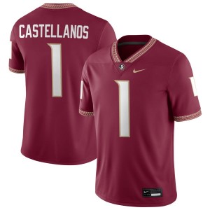 Tommy Castellanos Noles #1 Mens College Football Stitched Jersey - Garnet 465744-162