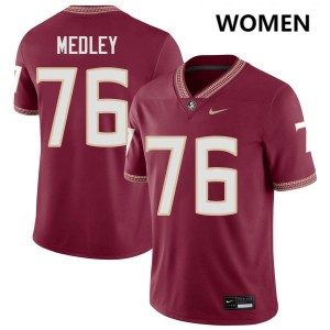 Adrian Medley Seminoles University #76 Womens College Football Jersey - Garnet 683537-855