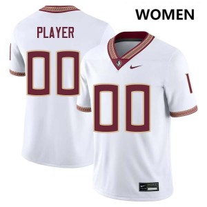 Custom Noles Women College Football #00 Player Jersey - White 754014-945