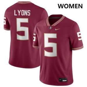 Daniel Lyons FSU Game College Football Women #5 Jersey - Garnet 868416-814
