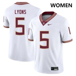 Daniel Lyons Florida State College Football Womens Game #5 Jerseys - White 878364-368