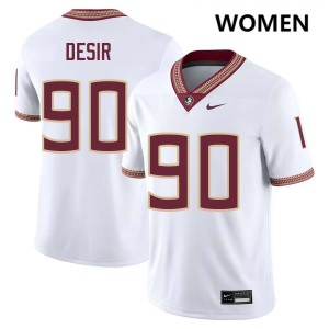 Darryll Desir Florida State Seminoles College Football 2025-26 #90 Women's Jerseys - White 286665-975