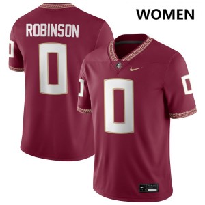 Duce Robinson Noles College Football Player #0 Women Jersey - Garnet 617420-786