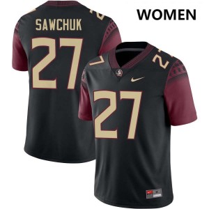 Gavin Sawchuk Florida State Seminoles #27 College Football Replica Womens Jersey - Black 892660-515