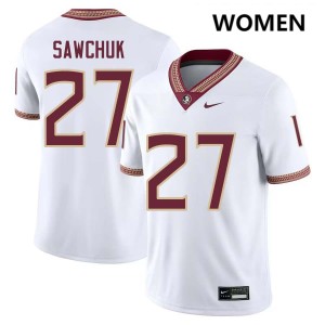 Gavin Sawchuk Florida State Women College Football NCAA #27 Jersey - White 633152-717