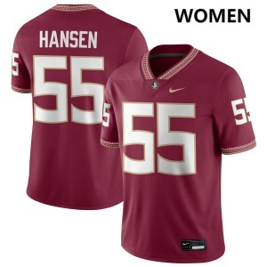 Gunnar Hansen FSU Seminoles Womens #55 University College Football Jerseys - Garnet 910835-913