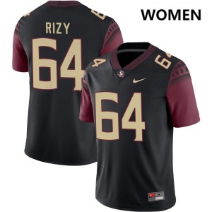 Jacob Rizy Florida State Seminoles College Football Embroidery #64 Women's Jerseys - Black 681394-291