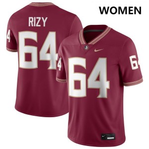 Jacob Rizy Florida State Seminoles Game College Football #64 Women Jersey - Garnet 357124-630
