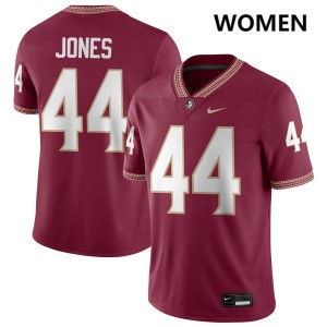 Jaden Jones FSU Seminoles College Football Embroidery #44 Women Jersey - Garnet 528851-984