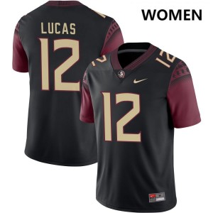 Jaylin Lucas Florida State College Football #12 2025 Women's Jerseys - Black 312437-202