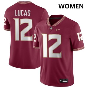 Jaylin Lucas FSU Seminoles Embroidery Women's #12 College Football Jerseys - Garnet 918953-988