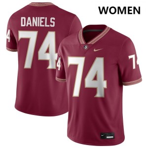 Jonathan Daniels Florida State Seminoles Embroidery Women #74 College Football Jerseys - Garnet 945774-661
