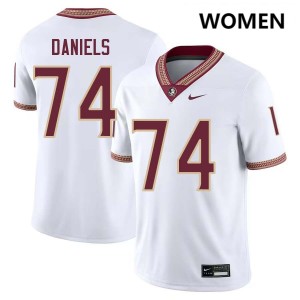 Jonathan Daniels Florida State College Football #74 Women NCAA Jersey - White 935664-191