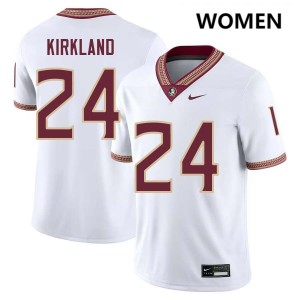 K.J. Kirkland Seminoles Womens Official #24 College Football Jersey - White 447430-494