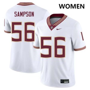 KJ Sampson Noles Women 2025 College Football #56 Jersey - White 810508-867