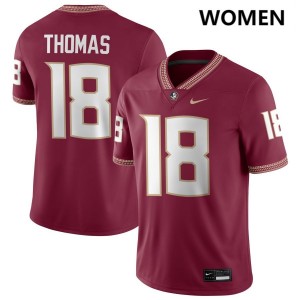 Landen Thomas Florida State Womens College Football Game #18 Jerseys - Garnet 487372-909