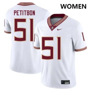 Luke Petitbon Seminoles Women's College Football NCAA #51 Jersey - White 816016-572