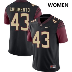 Mac Chiumento FSU #43 College Football Game Womens Jerseys - Black 478924-451