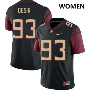 Mandrell Desir Noles Official Womens #93 College Football Jerseys - Black 814997-422