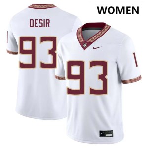 Mandrell Desir Florida State #93 College Football 2025-26 Women Jersey - White 849550-378