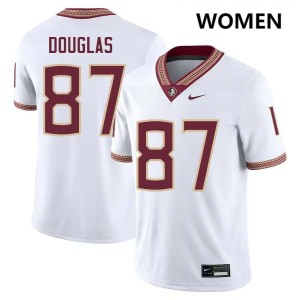 Markeston Douglas FSU Seminoles #87 Women Alumni College Football Jerseys - White 822470-587