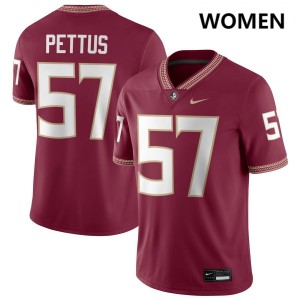 Micah Pettus Seminoles Replica Women #57 College Football Jersey - Garnet 242225-686