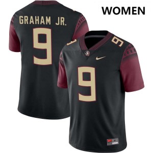 Omar Graham Jr. FSU Seminoles Womens College Football #9 Alumni Jerseys - Black 165764-881
