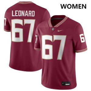 Richie Leonard IV Florida State #67 College Football Replica Womens Jersey - Garnet 147342-420