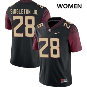 Samuel Singleton Jr. Florida State Seminoles Alumni #28 Women College Football Jerseys - Black 977105-989