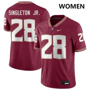 Samuel Singleton Jr. FSU Women College Football #28 University Jersey - Garnet 735314-736