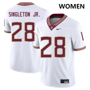 Samuel Singleton Jr. Noles #28 Replica College Football Women Jerseys - White 587962-257