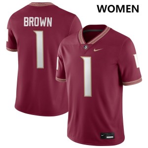 Shyheim Brown Florida State #1 College Football Womens Player Jerseys - Garnet 428411-958