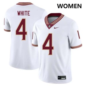 Squirrel White FSU NCAA Women's #4 College Football Jerseys - White 758196-810