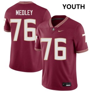 Adrian Medley Seminoles Youth #76 2025 College Football Jersey - Garnet 715276-319