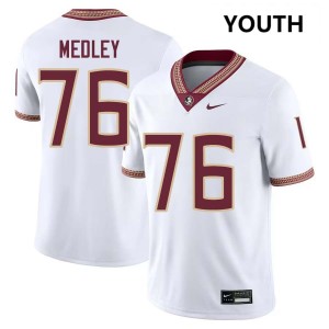 Adrian Medley Noles Stitched College Football #76 Youth Jersey - White 327524-162