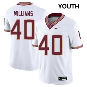 Amaree Williams FSU Youth College Football NCAA #40 Jerseys - White 143502-554