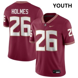 Caziah Holmes Florida State Seminoles Youth College Football #26 Stitched Jerseys - Garnet 849431-696