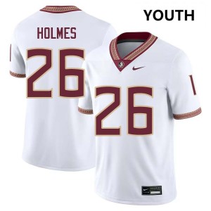 Caziah Holmes FSU Youth College Football Alumni #26 Jerseys - White 125173-777