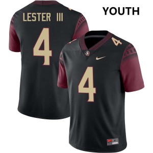Charles Lester III Noles College Football Youth Official #4 Jersey - Black 565778-704
