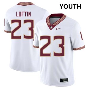 Chase Loftin FSU Youth College Football #23 NCAA Jerseys - White 285496-386