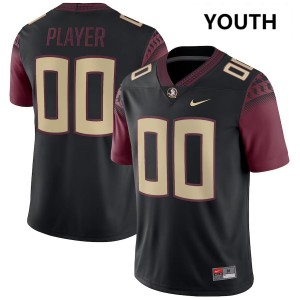 Custom Florida State Seminoles 2025-26 Youth #00 College Football Jersey - Black 139091-777