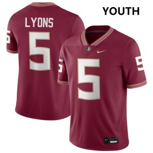 Daniel Lyons Florida State University College Football #5 Youth Jersey - Garnet 315599-344