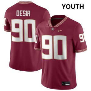 Darryll Desir Florida State Seminoles College Football 2025-26 #90 Youth Jerseys - Garnet 947733-898