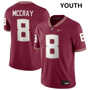 Deante McCray FSU Seminoles Youth College Football NCAA #8 Jerseys - Garnet 876328-704
