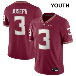 Edwin Joseph Florida State 2025-26 Youth #3 College Football Jersey - Garnet 237457-819